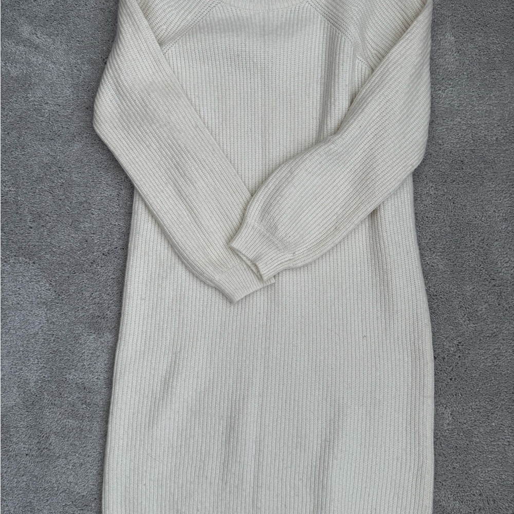 Ann Taylor Cream Long Sleeve Dress